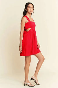 Davi & Dani Washed Satin Cutout Skirt Bandeau Mini Dress - Brittney MADE