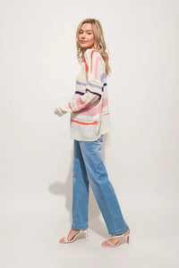 And The Why Abstract Striped Light Weight Loose Sweater - Brittney MADE