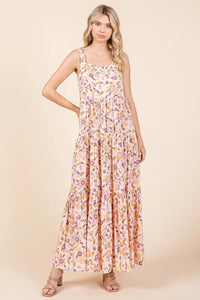 Mittoshop Flower Print Tiered Sleeveless Empire Maxi Dress - Brittney MADE