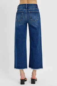 RISEN Raw Hem Wide Leg Attached Buckle Jeans - Brittney MADE