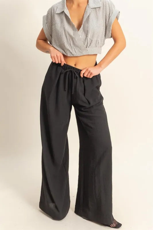 HYFVE Elasticized Waist Wide Leg Pants - Brittney MADE
