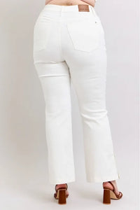 Judy Blue Full Size High Waist Side Slit Slim Bootcut Jeans Plus Size - Brittney MADE