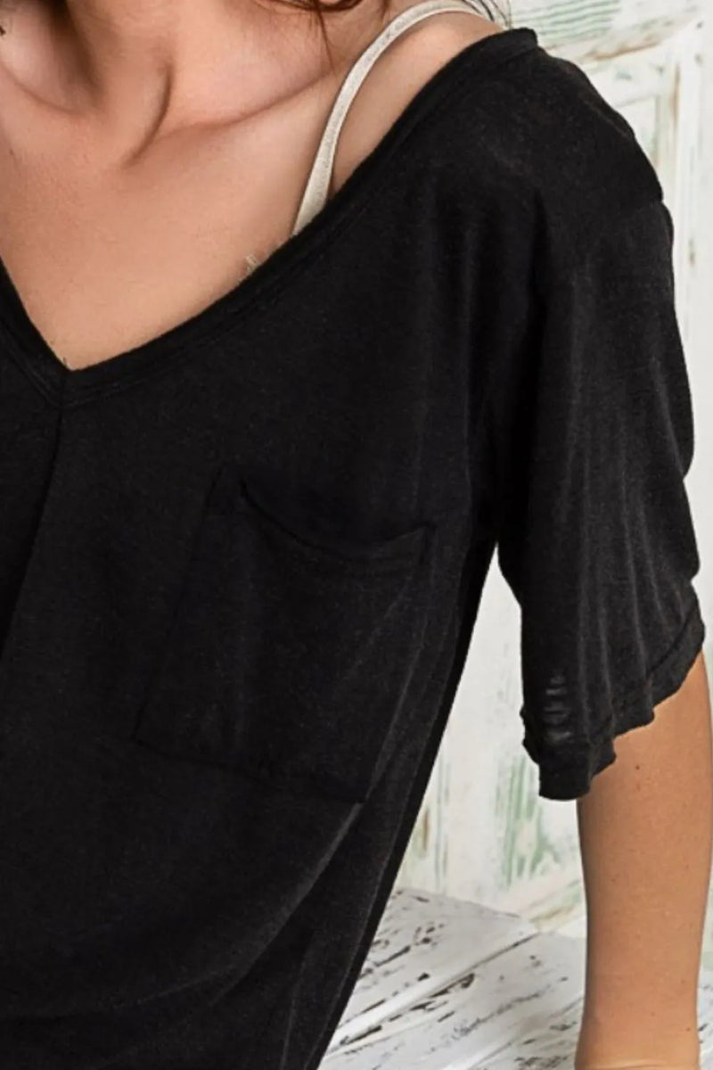 POL V-Neck Short Sleeve T-Shirt - Brittney MADE