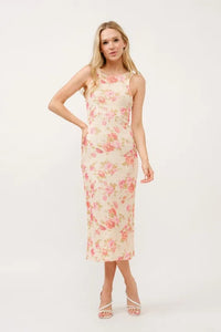 And The Why Floral Fishnet Bodycon Midi Dress - Brittney MADE
