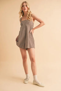 Aemi+Co Plaid Square Neck Romper - Brittney MADE