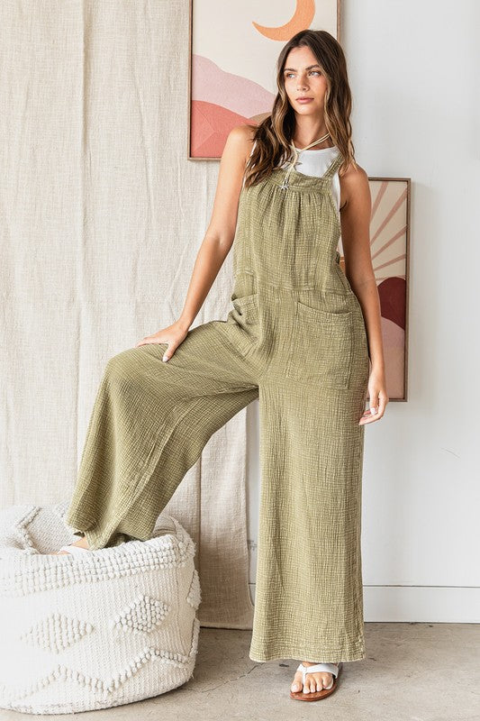 Mittoshop Textured Wide Leg Overalls - Brittney MADE