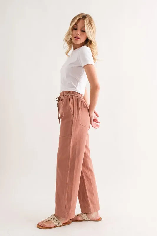 And The Why Waist Ribbon Casual Pants - Brittney MADE