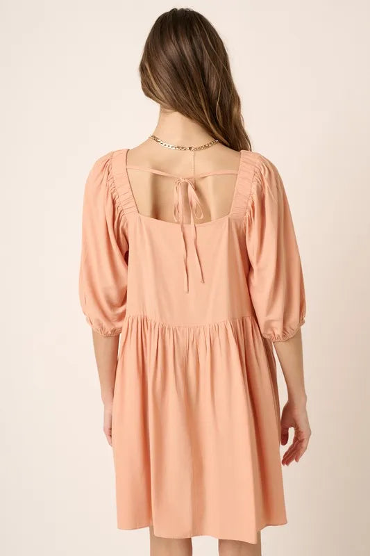 Mittoshop Pintuck Detail Tie Back Mini Dress - Brittney MADE