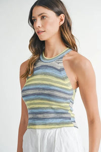 MABLE Space Dye Grecian Neck Knit Cami - Brittney MADE