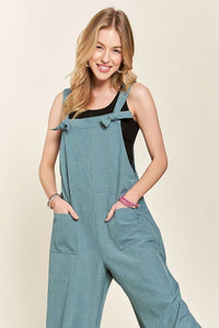 ADORA Knotted Wide Strap Wide Leg Overalls - Brittney MADE