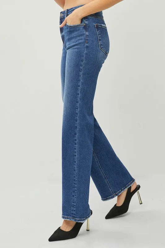 RISEN High Rise Straight Jeans - Brittney MADE