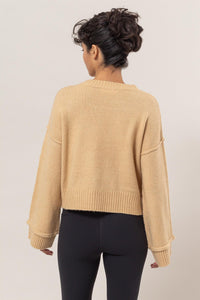 HYFVE Round Neck Dropped Shoulder Ribbed Sweater - Brittney MADE