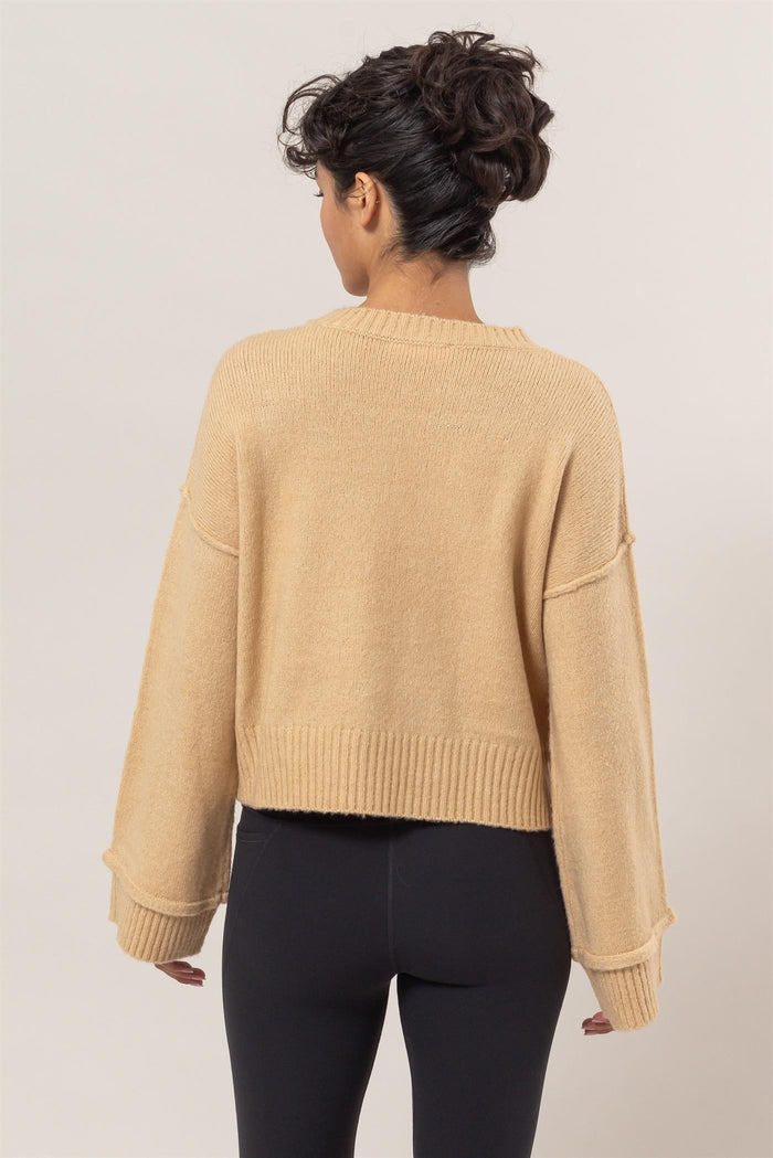 HYFVE Round Neck Dropped Shoulder Ribbed Sweater - Brittney MADE