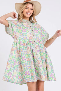 SAGE+FIG Floral Babydoll Short Sleeves Dress - Brittney MADE