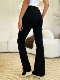 Judy Blue Full Size High Waist Distressed Flare Jeans - Brittney MADE