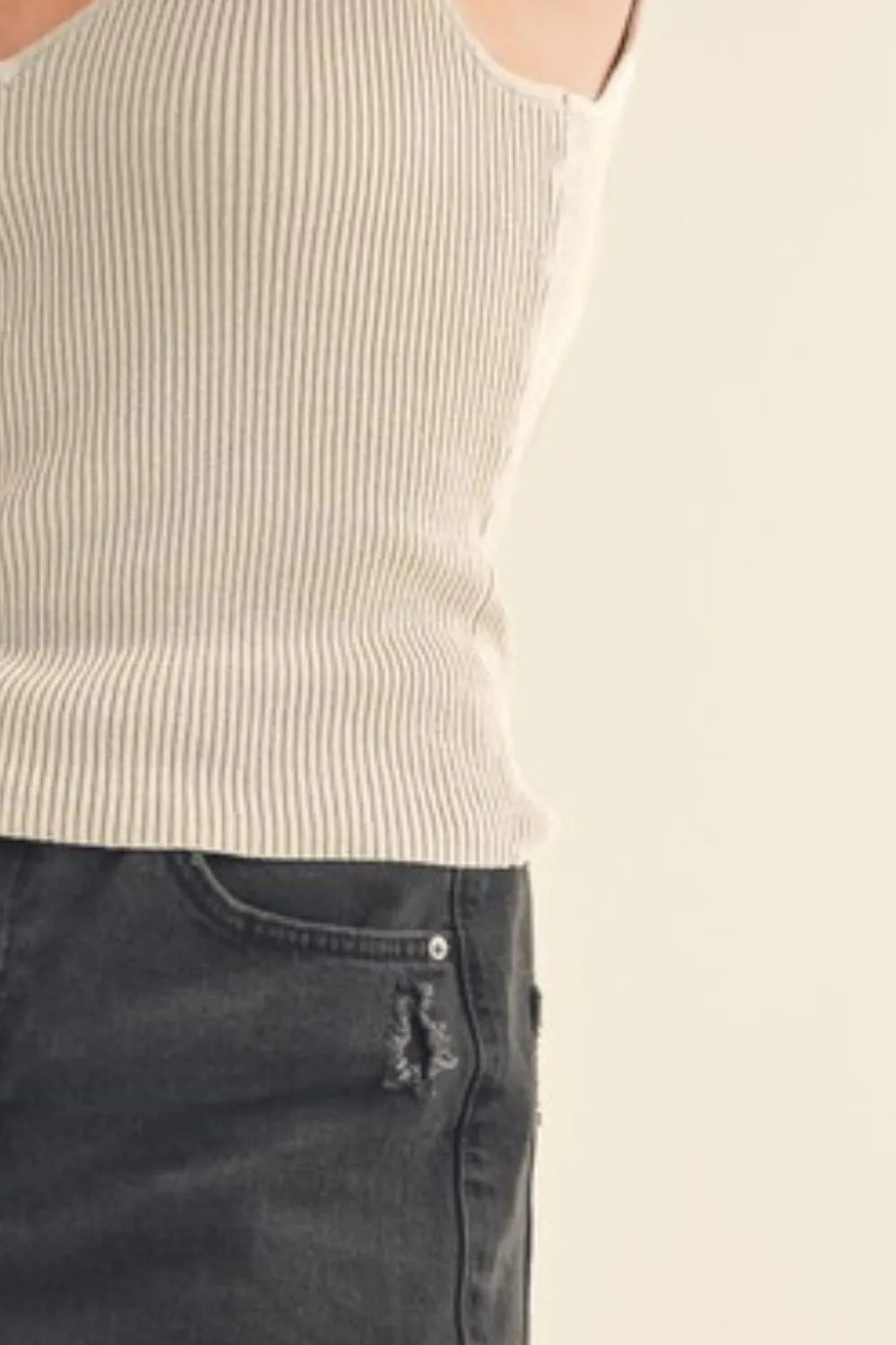 Aemi + Co Ribbed Wide Strap Knit Tank - Brittney MADE