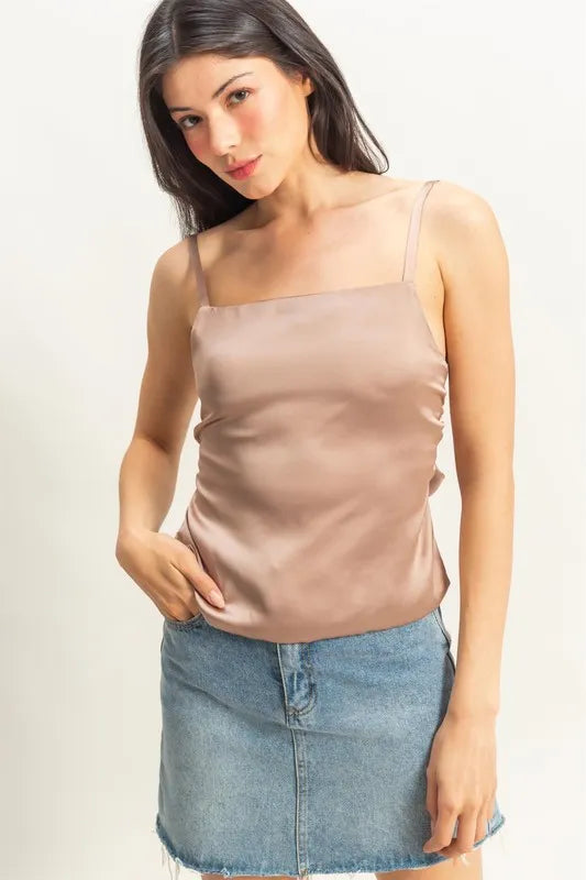 HYFVE Satin Back Tie Detail Cami - Brittney MADE