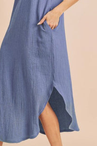 Aemi + Co Round Neck Midi Tank Dress with Pockets - Brittney MADE
