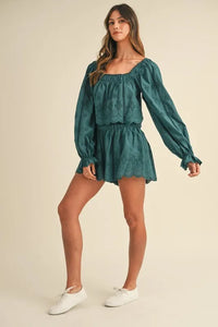 MABLE Embroidered Scalloped Lace Top and Short Set - Brittney MADE