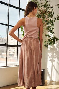 ADORA Drawstring Sleeveless Washed Dress - Brittney MADE