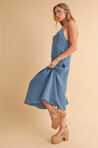 Aemi+Co Side Button Midi Cami Dress - Brittney MADE