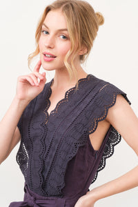 And The Why Laced Surplice Tie Waist Jumpsuit - Brittney MADE