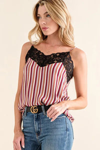And The Why Stripe Print with Lace Cami - Brittney MADE