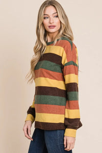 BOMBOM Multi-Color Striped Knit Top - Brittney MADE