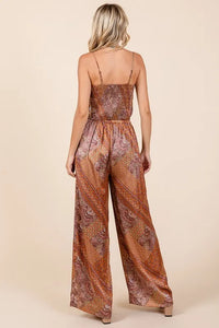 Mittoshop Paisley Patchwork Print Satin Wide Leg Pants - Brittney MADE