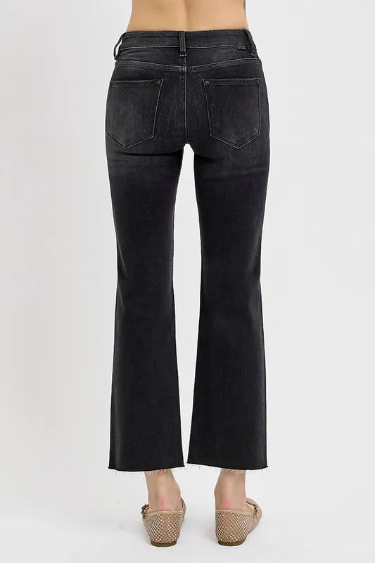 RISEN Tummy Control Mid Rise Crop Straight Jeans - Brittney MADE