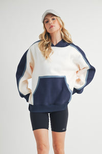 Aemi + Co Color Block Kangaroo Pocketed Hoodie - Brittney MADE