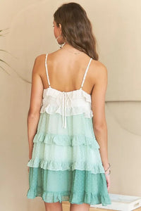 ADORA Swiss Dot Ruffled Tiered Mini Dress - Brittney MADE