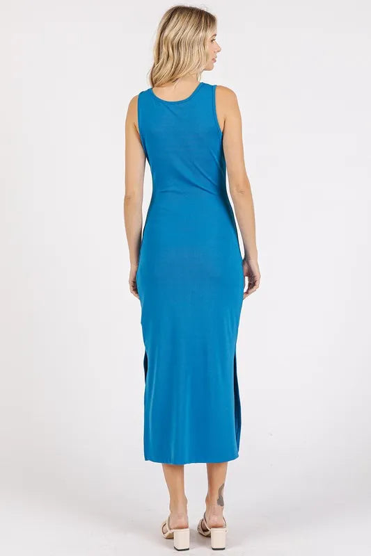 Mittoshop Side Slit Wide Strap Midi Tank Dress - Brittney MADE
