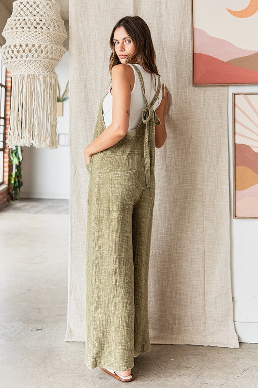 Mittoshop Textured Wide Leg Overalls - Brittney MADE