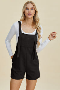 Double Take Full Size Texture Sleeveless Romper - Brittney MADE