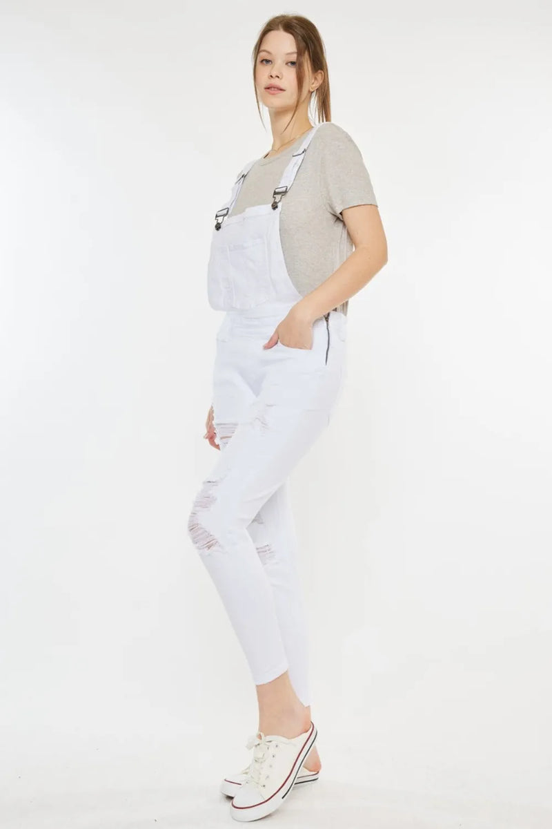 Kancan Distressed Skinny Denim Overalls - Brittney MADE