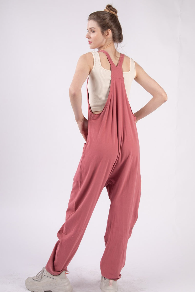 VERY J  Plunge Sleeveless Jumpsuit with Pockets - Brittney MADE
