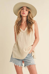 Aemi + Co V-Neck Wide Strap Tank - Brittney MADE