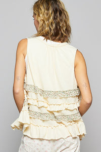 POL Ruffled Open Front Sleeveless Cardigan - Brittney MADE