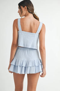 MABLE Gingham Plaid Crop Top and Mini Skirt Set - Brittney MADE