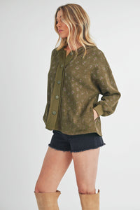Aemi + Co Floral Button Up Hooded Jacket - Brittney MADE