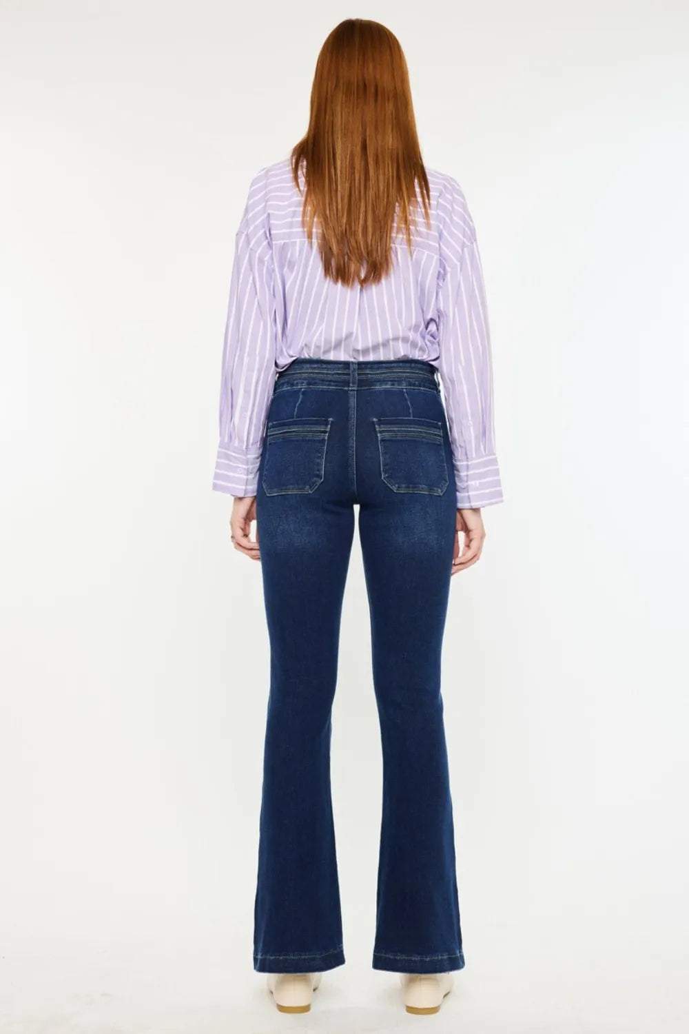 Kancan High Rise Double Waistband Flare Jeans - Brittney MADE
