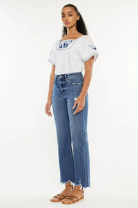 Kancan Full Size High Rise Slim Wide Leg Jeans - Brittney MADE