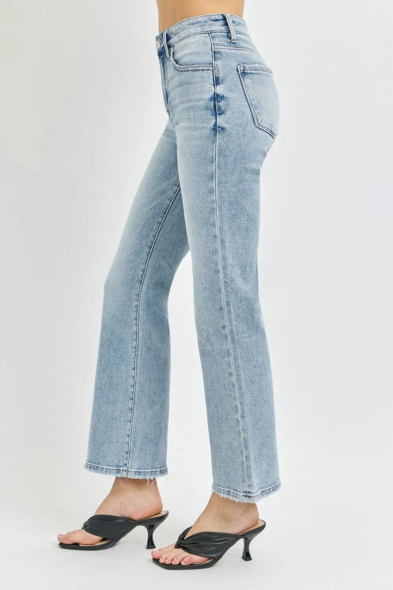 RISEN Full Size High Rise Ankle Flare Jeans - Brittney MADE