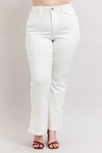 Judy Blue Full Size High Waist Side Slit Slim Bootcut Jeans Plus Size - Brittney MADE