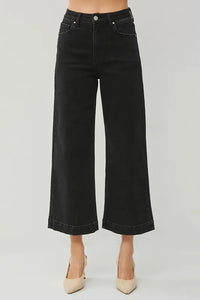 RISEN Full Size High Rise Wide Leg Ankle Jeans Plus Size - Brittney MADE
