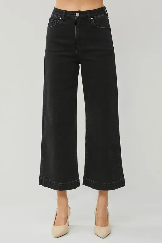 RISEN Full Size High Rise Wide Leg Ankle Jeans Plus Size - Brittney MADE