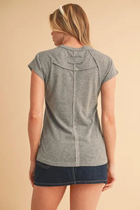 Aemi+Co Round Neck Short Sleeve T-Shirt - Brittney MADE