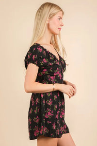 VERY J Floral Printed Ruffle Romper - Brittney MADE
