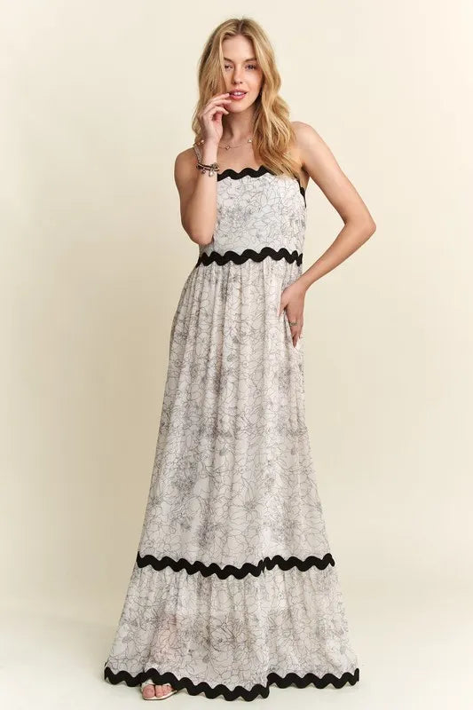 ADORA Floral Adjustable Strap Maxi Cami Dress - Brittney MADE